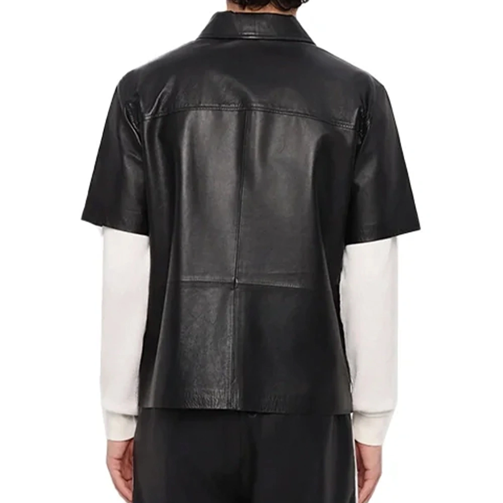 half-sleeves-black-leather-shirt-mens