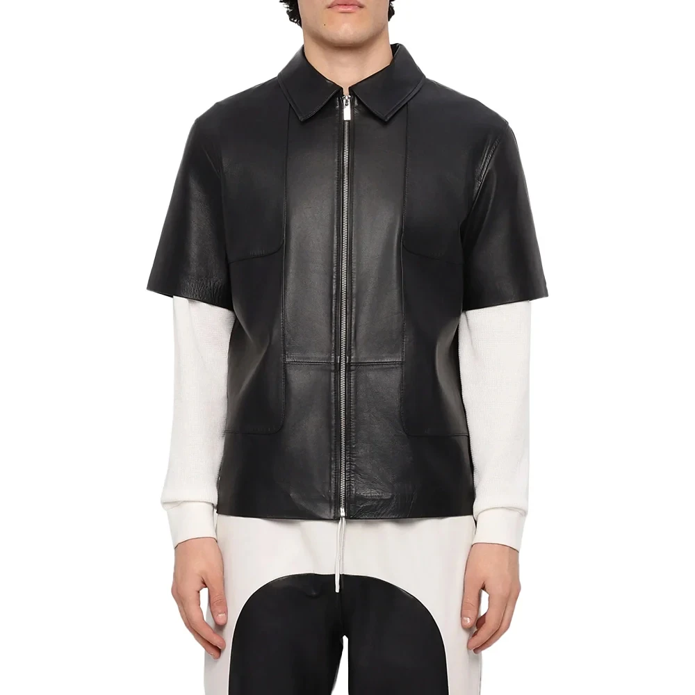 lightweight-sleeves-black-leather-shirt-mens