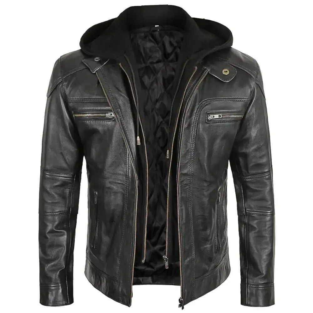 mens-black-hooded-leather-motorcycle-jacket-with-removable-hood