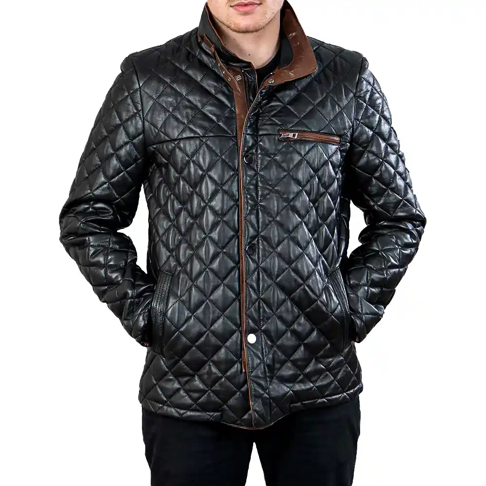 mens-black-leather-diamond-quilted-car-coat