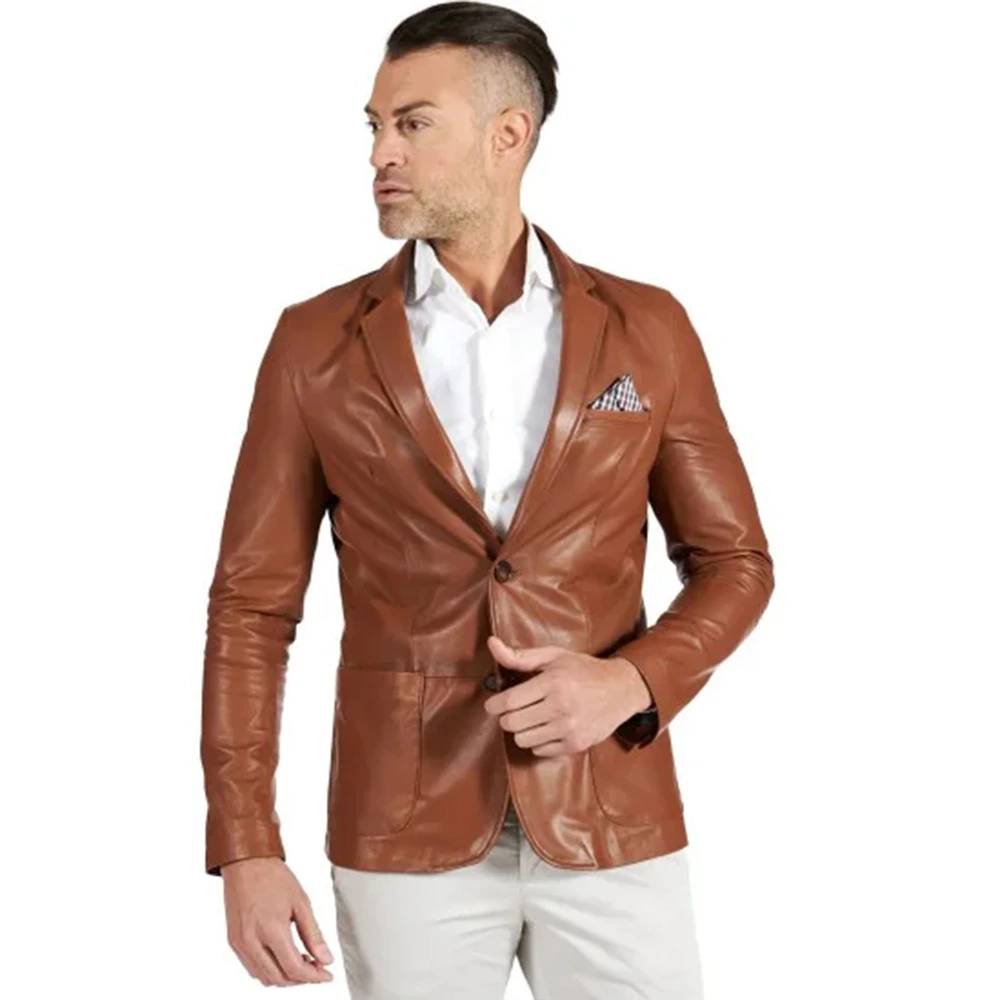 mens-brown-leather-blazer-jacket