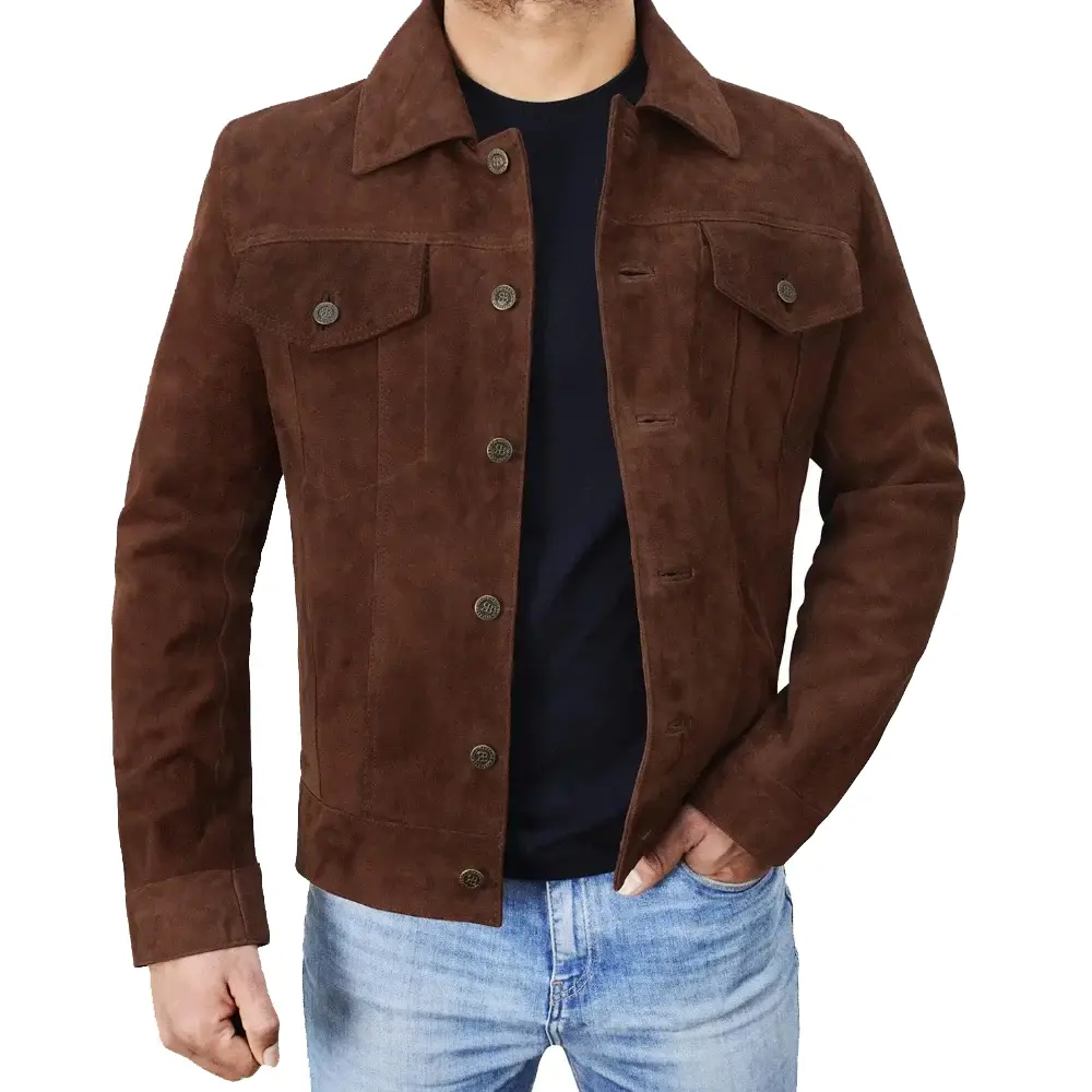 mens-shirt-collar-dark-brown-suede-jacket