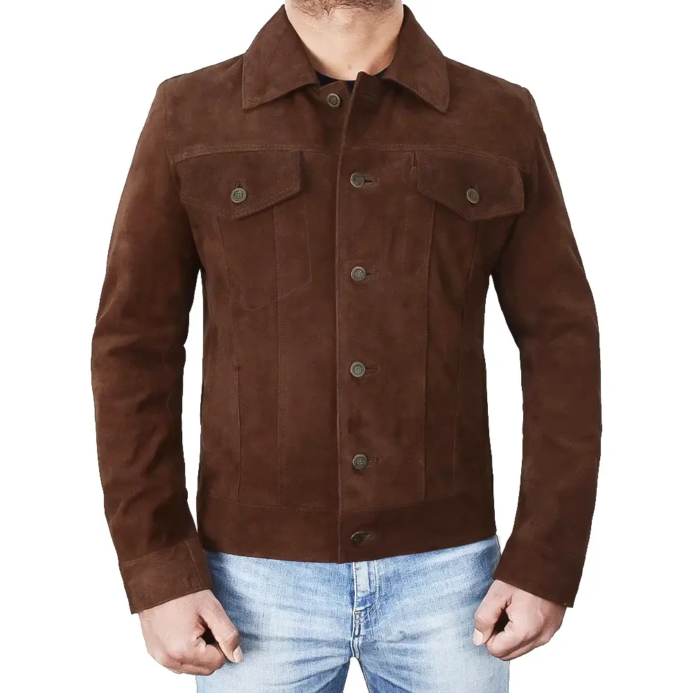 mens-shirt-collar-dark-brown-suede-trucker-jacket