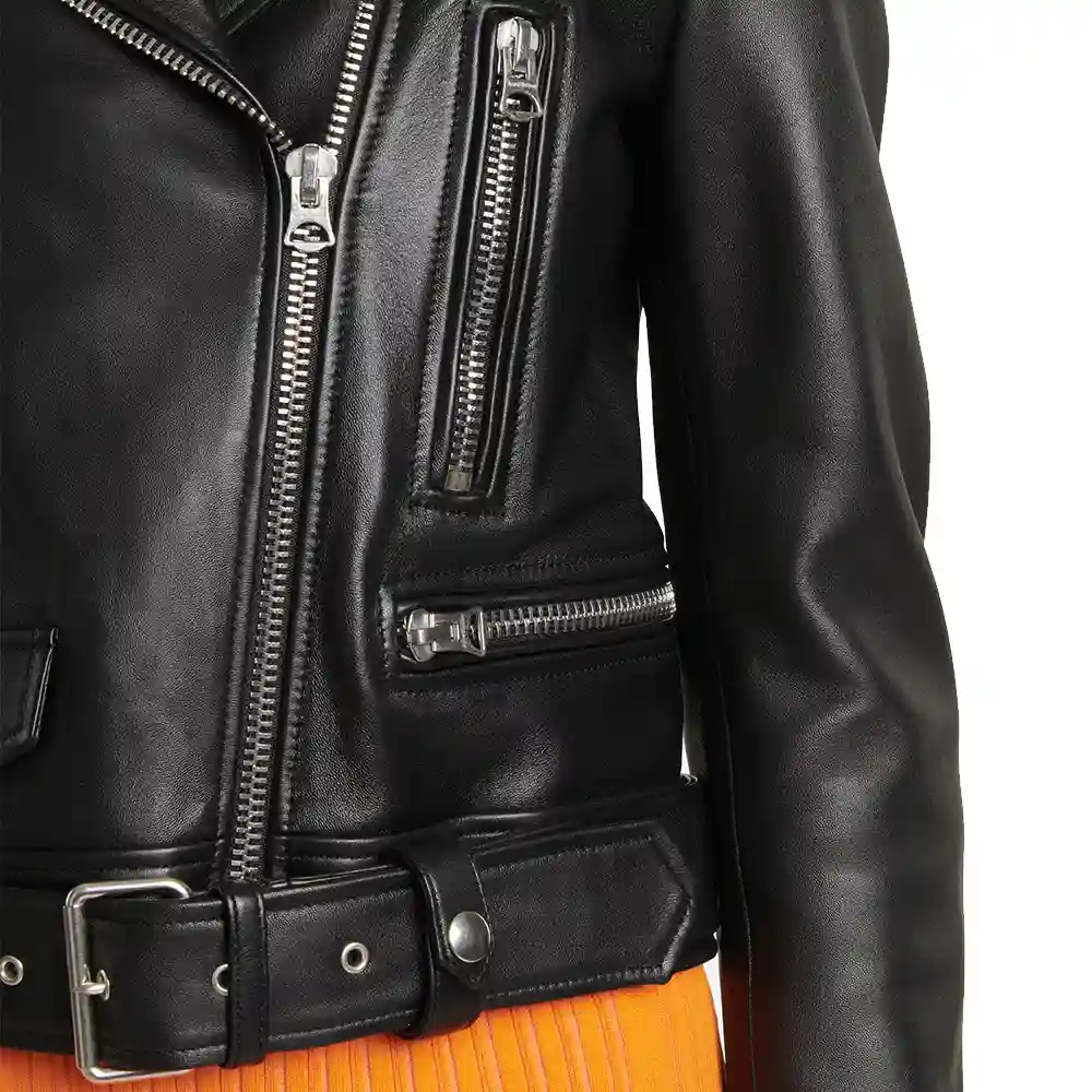 slim-fit-belted-black-motorcycle-leather-jacket