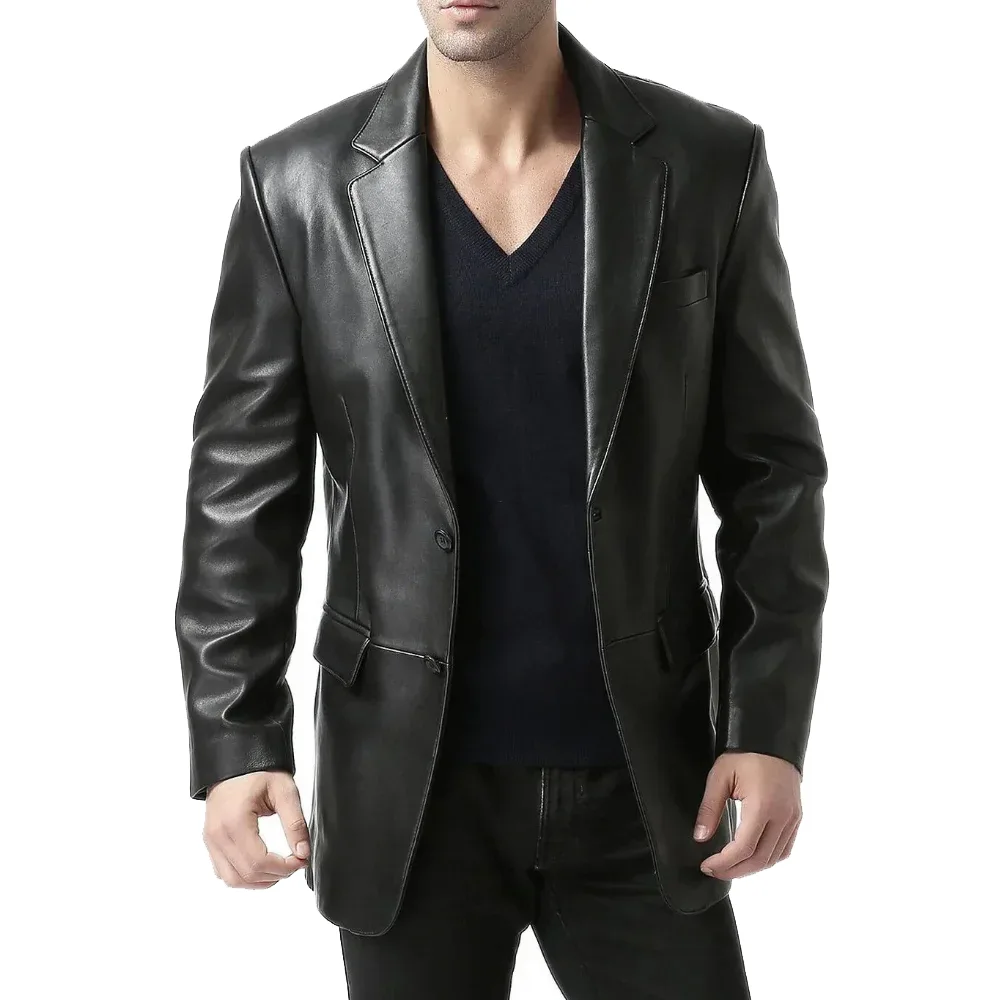 two-button-black-leather-blazer-mens