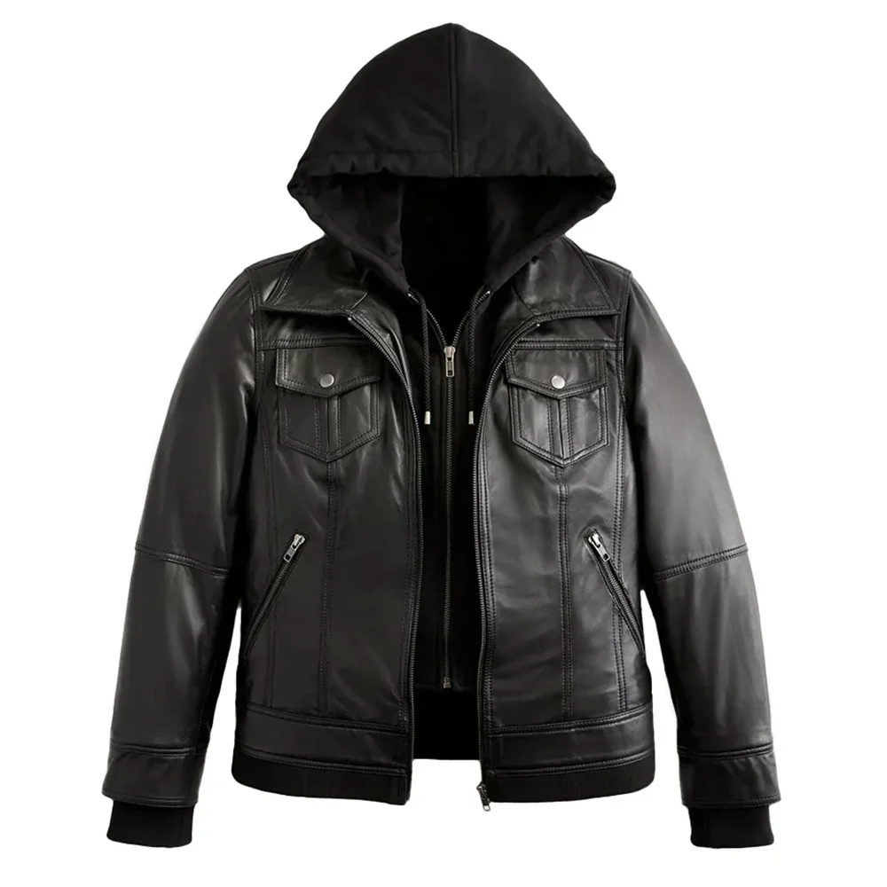 womens-black-bomber-leather-jacket-hood