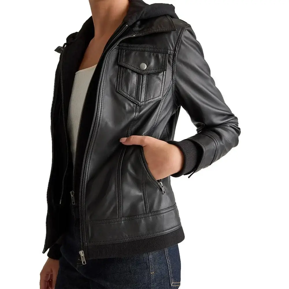 womens-black-bomber-leather-jacket-with-hood