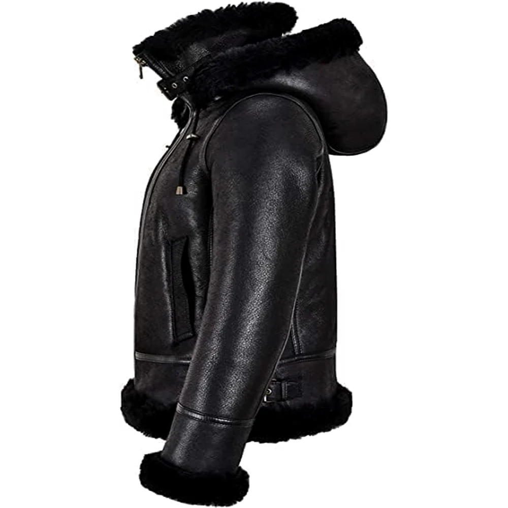 womens-black-leather-aviator-hooded-jacket